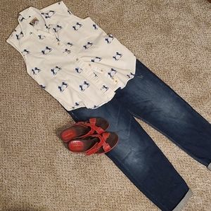 Wild horses sleeveless cotton shirt